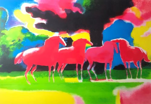 ポール ギヤマン リトグラフ 「赤い馬」 ギヤマン Paul Guiramand