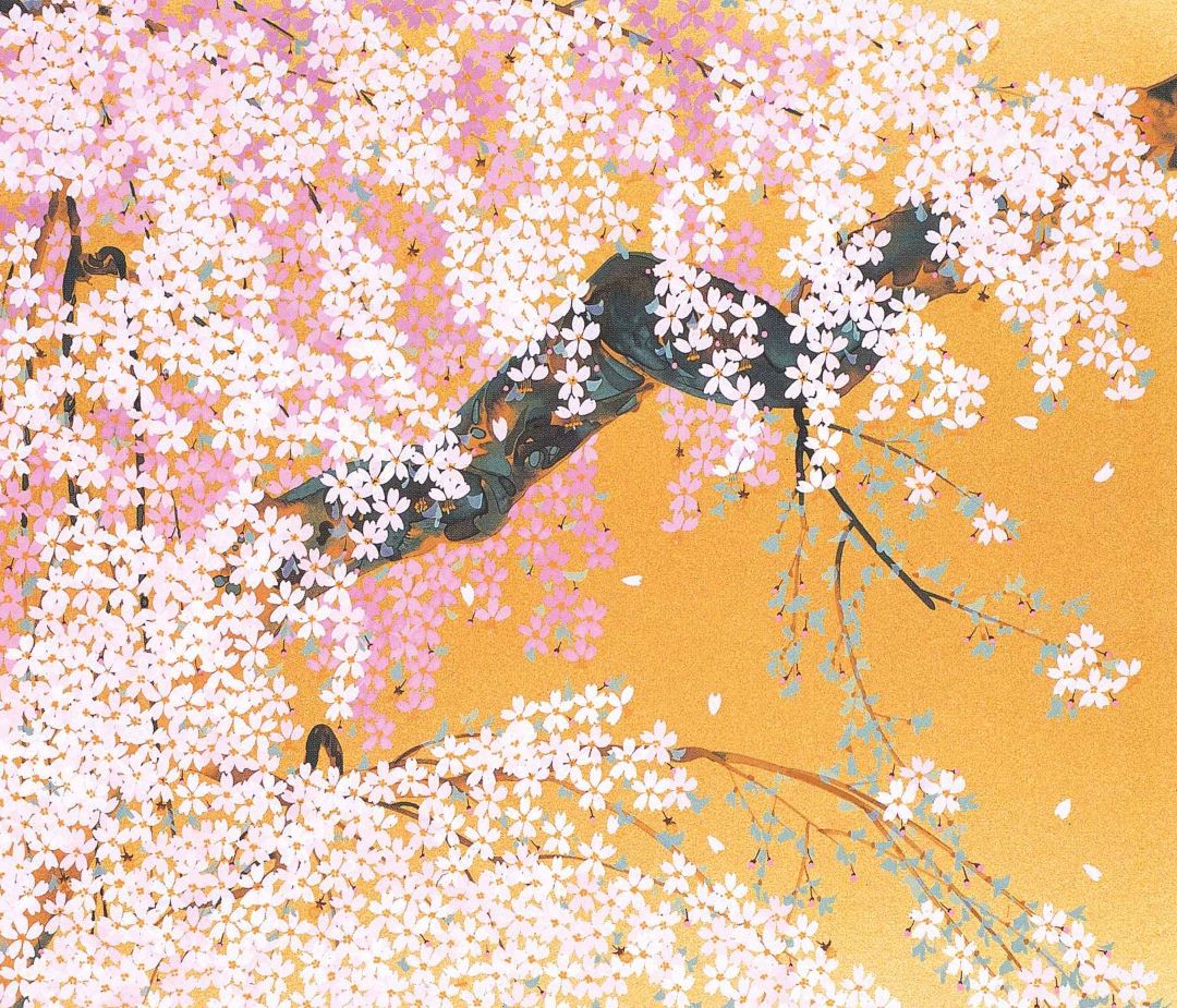 シルクスクリーン 中島千波「朝陽櫻花不二」68/200 サイン 額装 CM169  